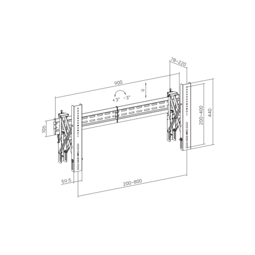 SBOX  zidni nosač LVW02-48T / VIDEO ZID (37-70"/70kg/800x400)
