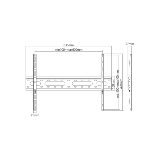 SBOX zidni nosač PLB-2546F-2 (37-80"/45kg/600x400)