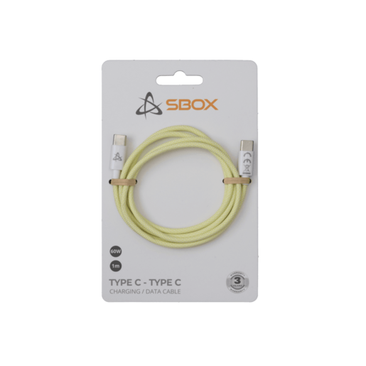 SBOX kabal USB TYPE C - USB TYPE C M/M 1M Žuti - 60W