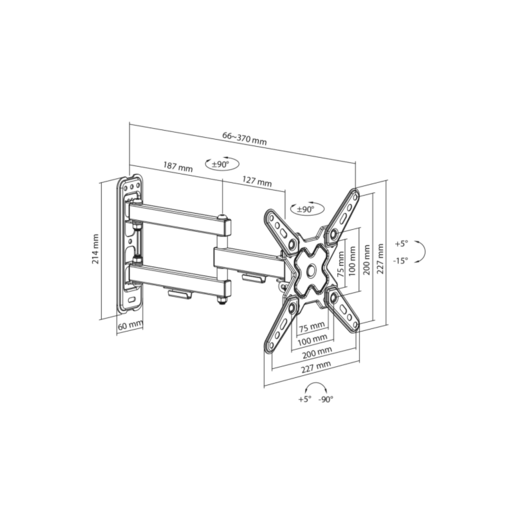 SBOX zidni nosač LCD-223-2 (13-43''/20kg/200x200)