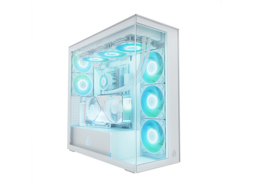Arctic Xtender VG White Case5xARG fan,E-ATX,Tempered GlassGPU: 482mm, CPU Cooler: 171mm