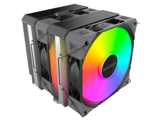 Montech NX600 ARGB CPU Cooler Black, Dual-tower, 120mm Height: 132.5mm
