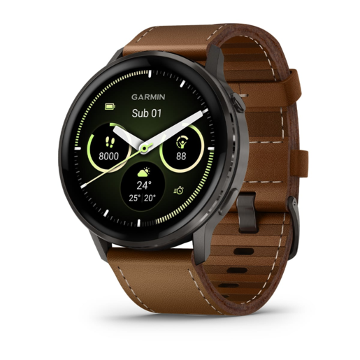 GARMIN Venu 4 45mm Black Slate Leather