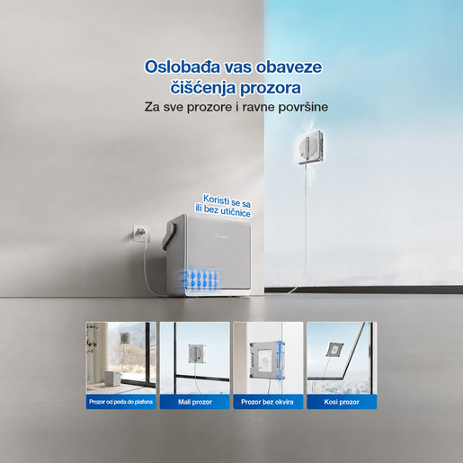 ECOVACS robotski čistač prozora WINBOT W2S OMNI, TruEdge, 8000 Pa, do 110 min