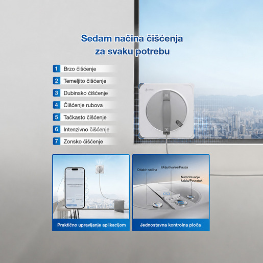 ECOVACS robotski čistač prozora WINBOT W2S OMNI, TruEdge, 8000 Pa, do 110 min