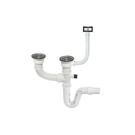Metalac dvodijelni sifon za inox sudoperu Ø60 s prelivom