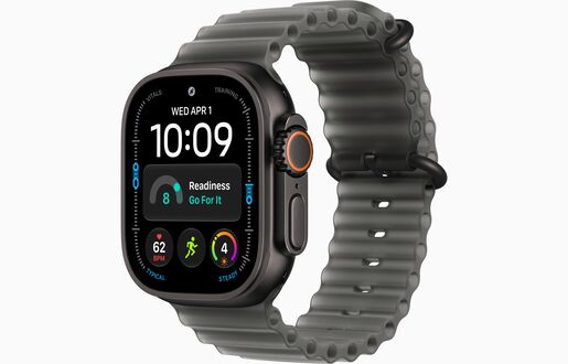 Apple Watch Ultra 4 Cellular 49mm Black Titanium Case with Translucent Black Ocean Band