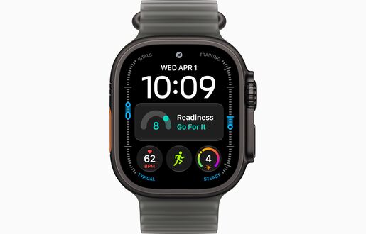 Apple Watch Ultra 4 Cellular 49mm Black Titanium Case with Translucent Black Ocean Band