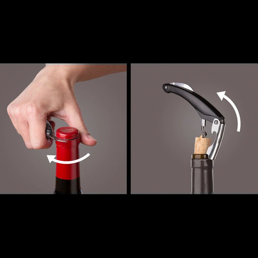 VACU VIN vadičep Waiter's Corkscrew 3-u-1, crni / 68504606