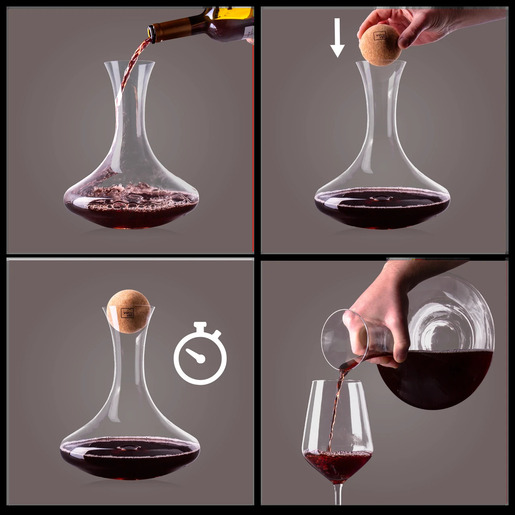 VACU VIN dekanter za vino sa plutanim čepom / 76020602