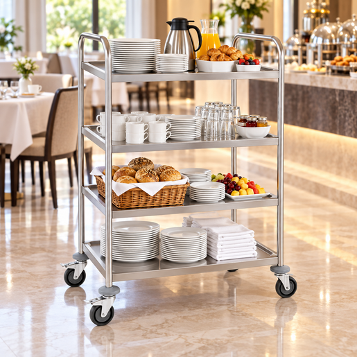 WAS servirna kolica 85 x 53 x 125 cm, inox, srebrna / 1950104