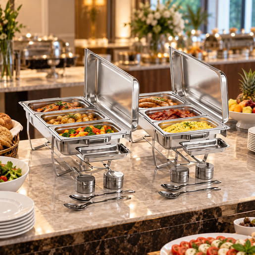 WAS chafing dish GN 1/1 set 2/1, inox, srebrna