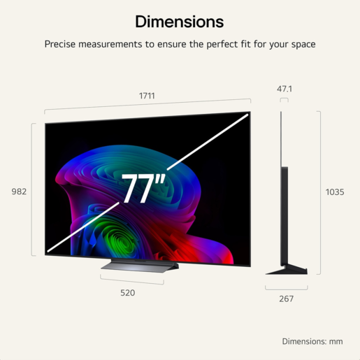 LG OLED televizor OLED77C6ELB, 4K Ultra HD, Smart TV, WebOS 26, alpha 11 AI procesorom Gen3, 120Hz izvorno (VRR 165Hz), (0,1 ms), Dolby Vision, Audio 2.2 ch, Crni