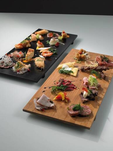 Leone pladanj za posluživanje Sushi, 50 × 23 × 2,5 cm, crna, bambus / S0063.Z