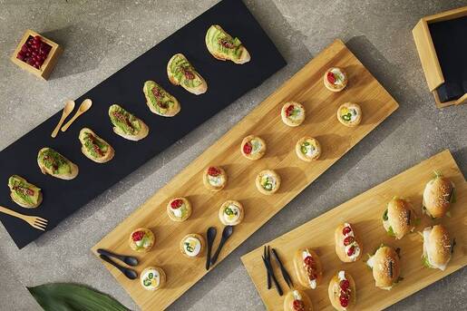 Leone pladanj za posluživanje Sushi, 70 × 20 × 2,5 cm, crna, bambus / S0090.Z