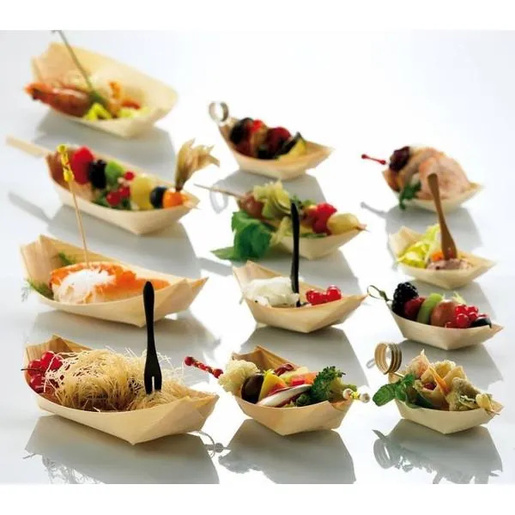 Leone posude za catering 28 × 12 × 2,5 cm, drvo, 50 kom. / S0054.S