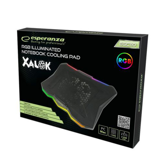 Esperanza gaming postolje za laptop Xalok EGC110, RGB, ventilatori