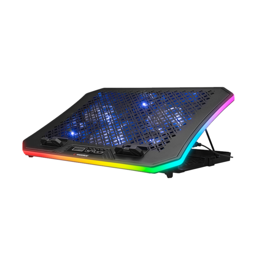 Rampage gaming postolje za laptop Metafor AD-RC34, 10"-19", 6 ventilatora, RGB, crno