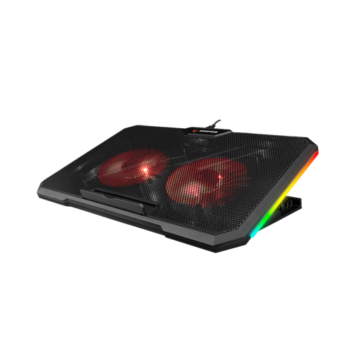 Rampage gaming postolje za laptop Gamezone AD-RC12, 15"-17", 2 ventilatora, RGB, crno
