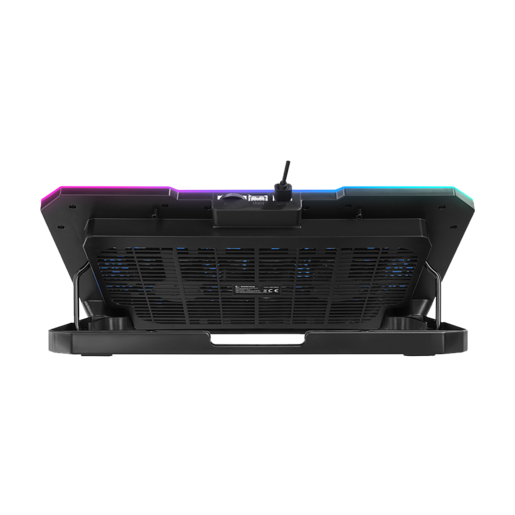 Rampage gaming postolje za laptop Freez S48, 9"-17", 6 ventilatora, RGB, srebrno