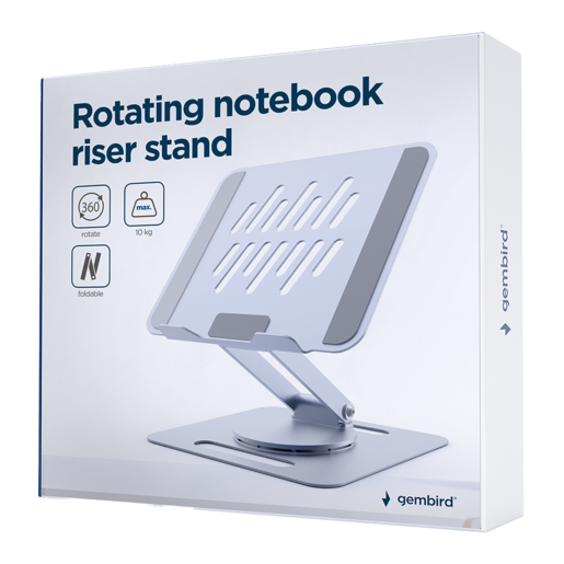 Gembird rotirajuće postolje za laptop NBS-DR1-01, sklopivo, srebrno