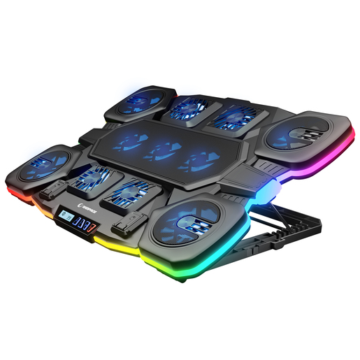 Rampage gaming postolje za laptop Glacier S50, 11 ventilatora, LCD, RGB, crno