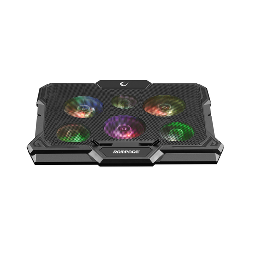 Rampage gaming postolje za laptop X-Gust AD-RC10, 6 ventilatora, Rainbow, crno