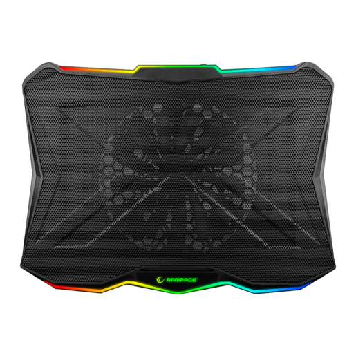 Rampage gaming postolje za laptop Showy AD-RC8, 15"-17", 180mm ventilator, RGB, crno
