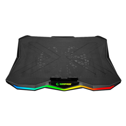 Rampage gaming postolje za laptop Showy AD-RC8, 15"-17", 180mm ventilator, RGB, crno