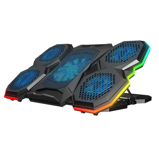 Rampage gaming postolje za laptop X-Ranger AD-RC14, 9"-17", 5 ventilatora, RGB