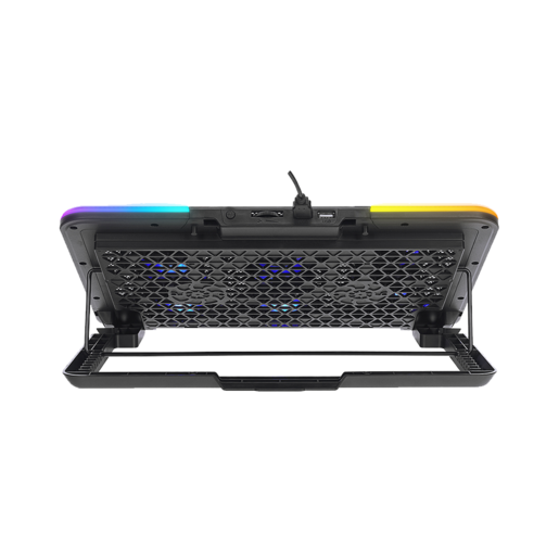 Rampage gaming postolje za laptop Sixpower R9, 6 ventilatora, RGB, držač za mobitel