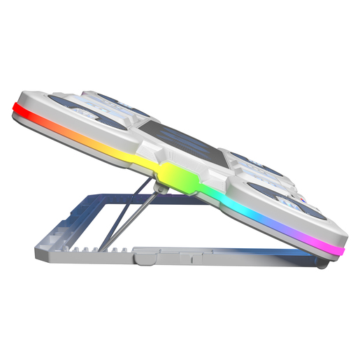 Rampage gaming postolje za laptop Glacier S50, 11 ventilatora, LCD, RGB, bijelo