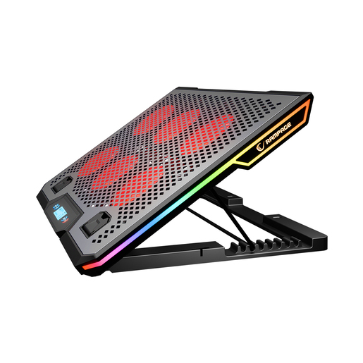 Rampage gaming postolje za laptop Blizzard R7, 13"-15.6", 6 ventilatora, LCD, RGB