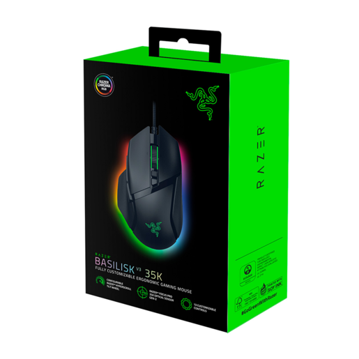 Razer gaming miš Basilisk V3 35K, žični, RGB, crni