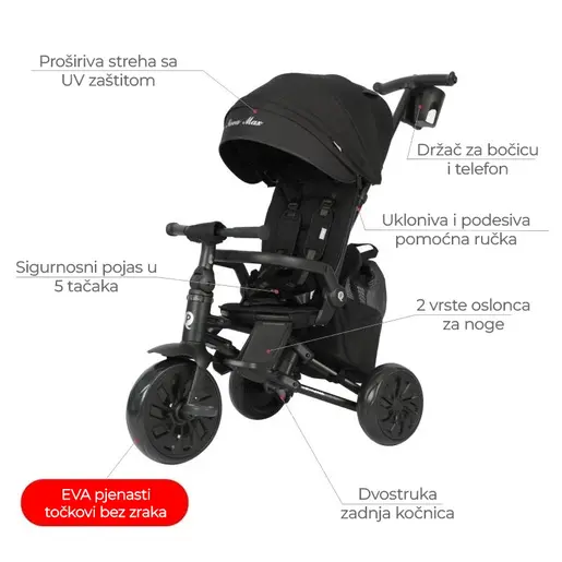 QPlay tricikl Nova MAX, Crna / 3250S70360