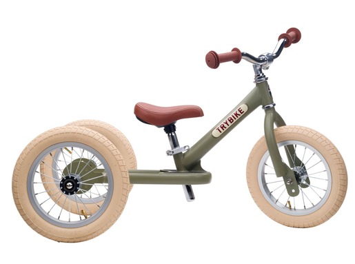 Trybike Tricikl i balans bicikl – Steel Vintage Green Matt