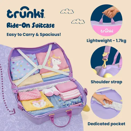Trunki Glide dječiji kofer 3u1 – mačka Cassie Lilac