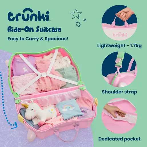 Trunki Glide dječiji kofer 3u1 – jednorog Una Pink