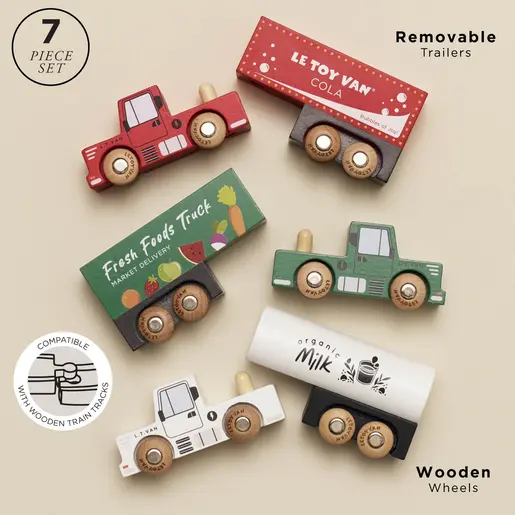 Le Toy Van Set drevenih kamina - Trailer Truck