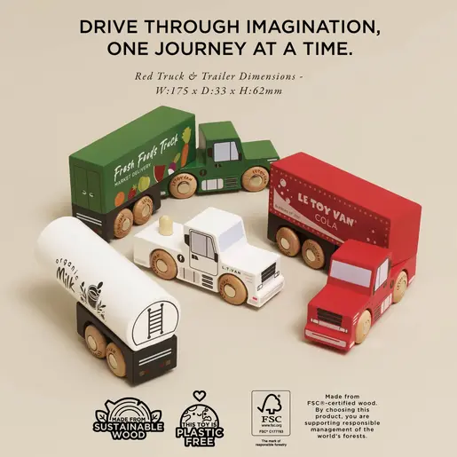 Le Toy Van Set drevenih kamina - Trailer Truck