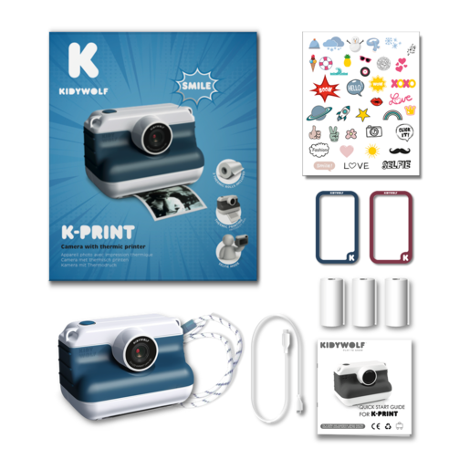Kidywolf K-PRINT dječiji instant fotoaparat s termo printerom – Blue