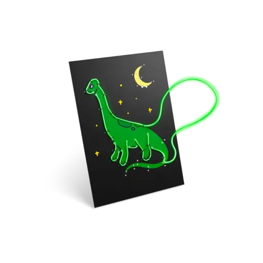 Kidywolf KIDYNEON Kreativni set za svjetleću zidnu dekoraciju - Dinosaur