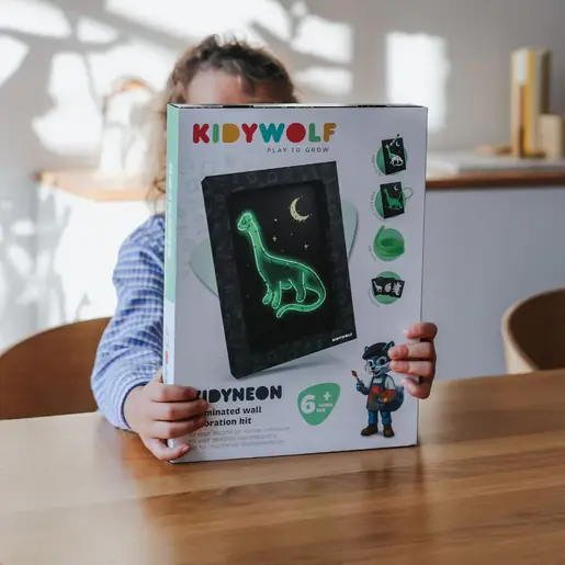 Kidywolf KIDYNEON Kreativni set za svjetleću zidnu dekoraciju - Dinosaur