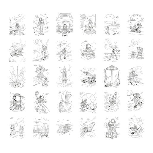 Kidywolf K-DRAW-PAD dodatni set ilustracija – Galaksija