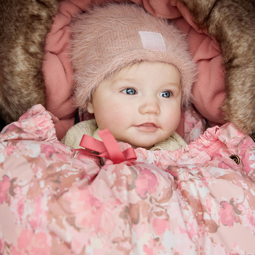 Elodie Plišana pletena kapa Furry Knit Beanie, Powder Pink 2-3g