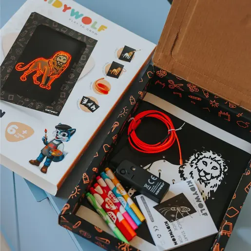 Kidywolf KIDYNEON Kreativni set za svjetleću zidnu dekoraciju - Animals
