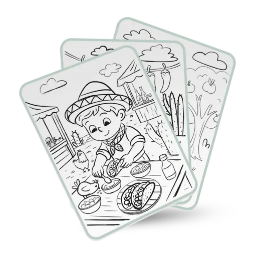 Kidywolf KIDYDRAW PAD Svjetleća tabla za crtanje s 30 ilustracija - Food