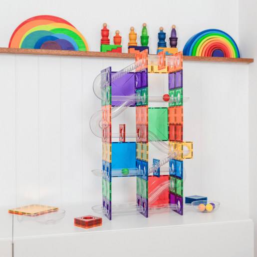 Connetix Tiles – Rainbow Super Ball Run set (134 kom) - Limitirano izdanje