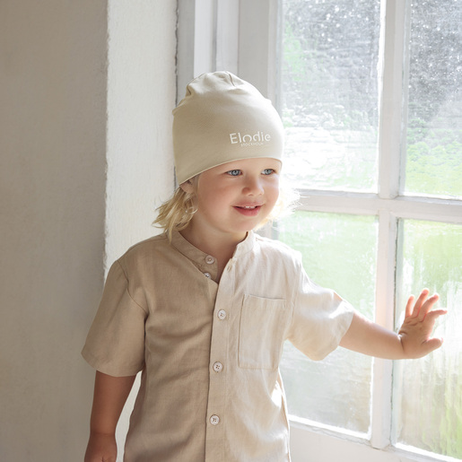 Elodie Logo kapica - Oat White 0-6m