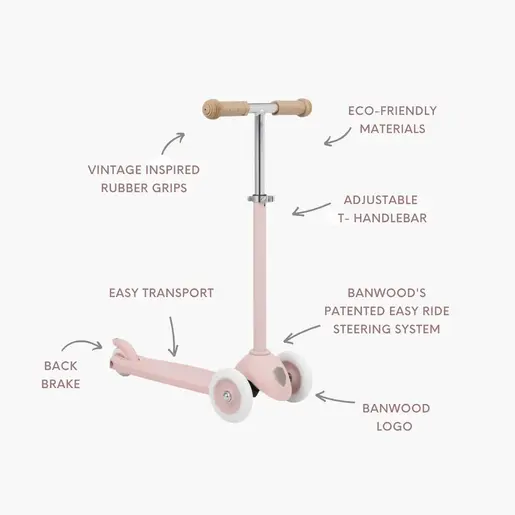 Banwood ECO Romobil Trotinet - Faded Pink